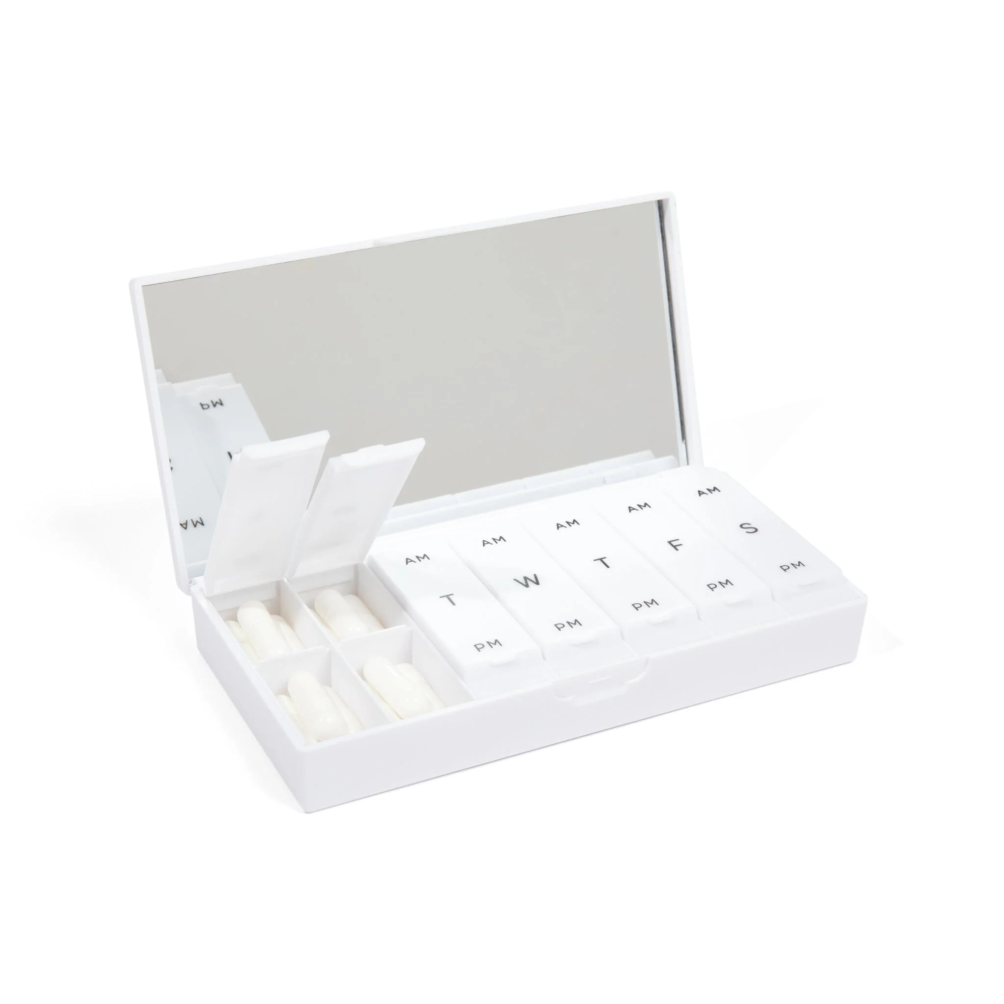 Crisp White AM/PM Pill Box