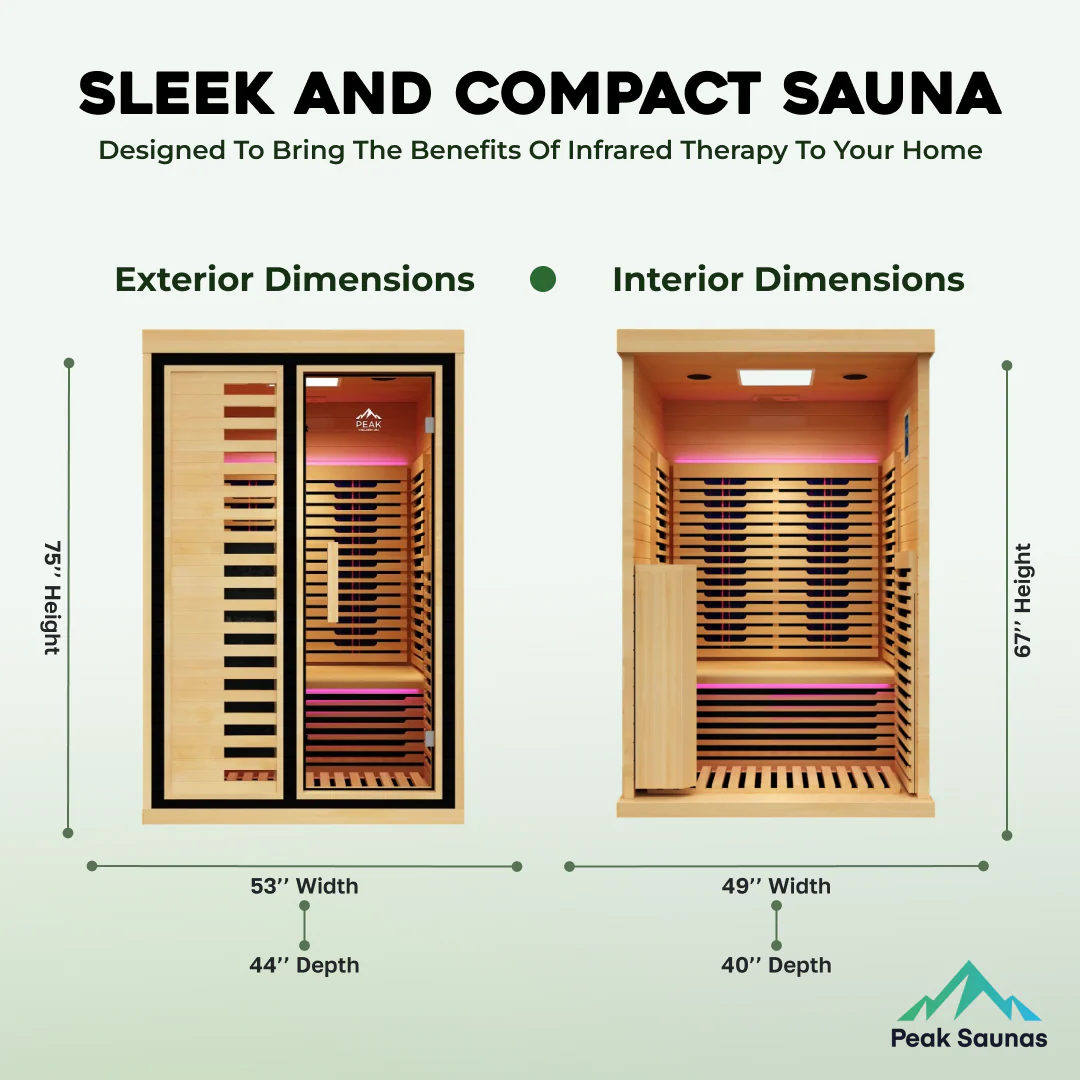 Everest 2-Person Full Spectrum Infrared Sauna with Full-Body Medical-Grade Red Light Therapy & Smart WiFi App Control - Image 11