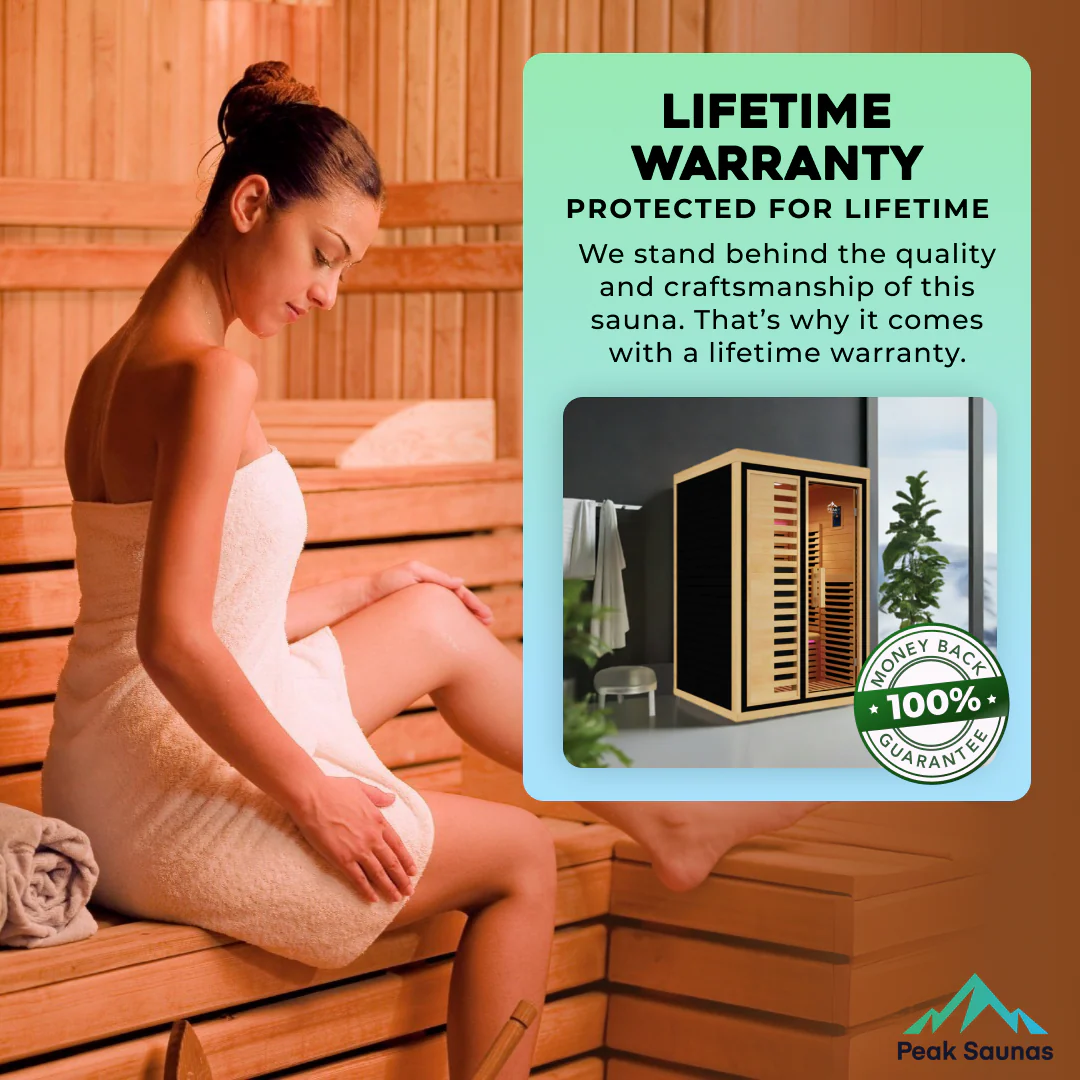 Everest 2-Person Full Spectrum Infrared Sauna with Full-Body Medical-Grade Red Light Therapy & Smart WiFi App Control - Image 12