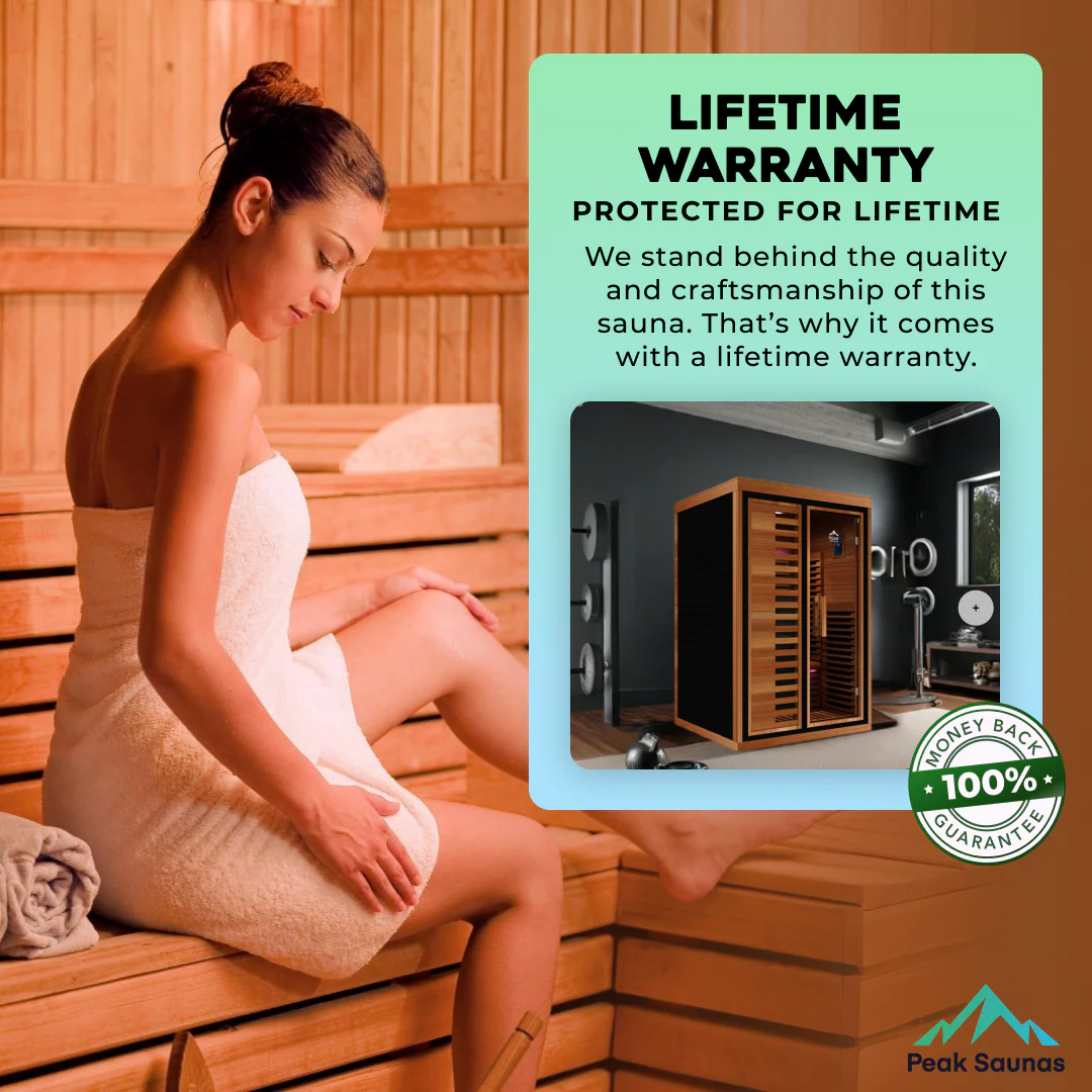 Fuji 2-Person Full Spectrum Infrared Sauna with Full-Body Medical-Grade Red Light Therapy & Smart WiFi App Control - Image 13