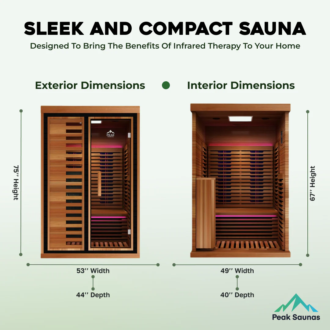 Fuji 2-Person Full Spectrum Infrared Sauna with Full-Body Medical-Grade Red Light Therapy & Smart WiFi App Control - Image 15