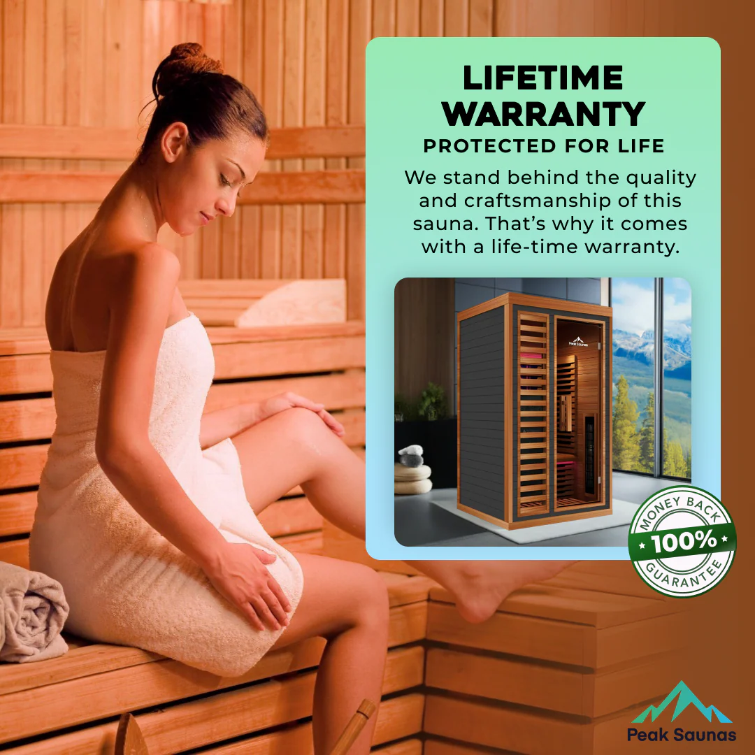 Rainier 1-Person Full Spectrum Infrared Sauna with Full-Body Medical-Grade Red Light Therapy & Smart WiFi App Control - Image 10
