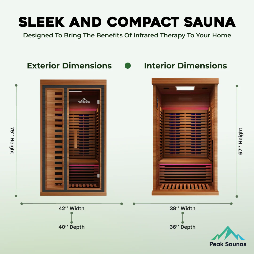 Rainier 1-Person Full Spectrum Infrared Sauna with Full-Body Medical-Grade Red Light Therapy & Smart WiFi App Control - Image 12