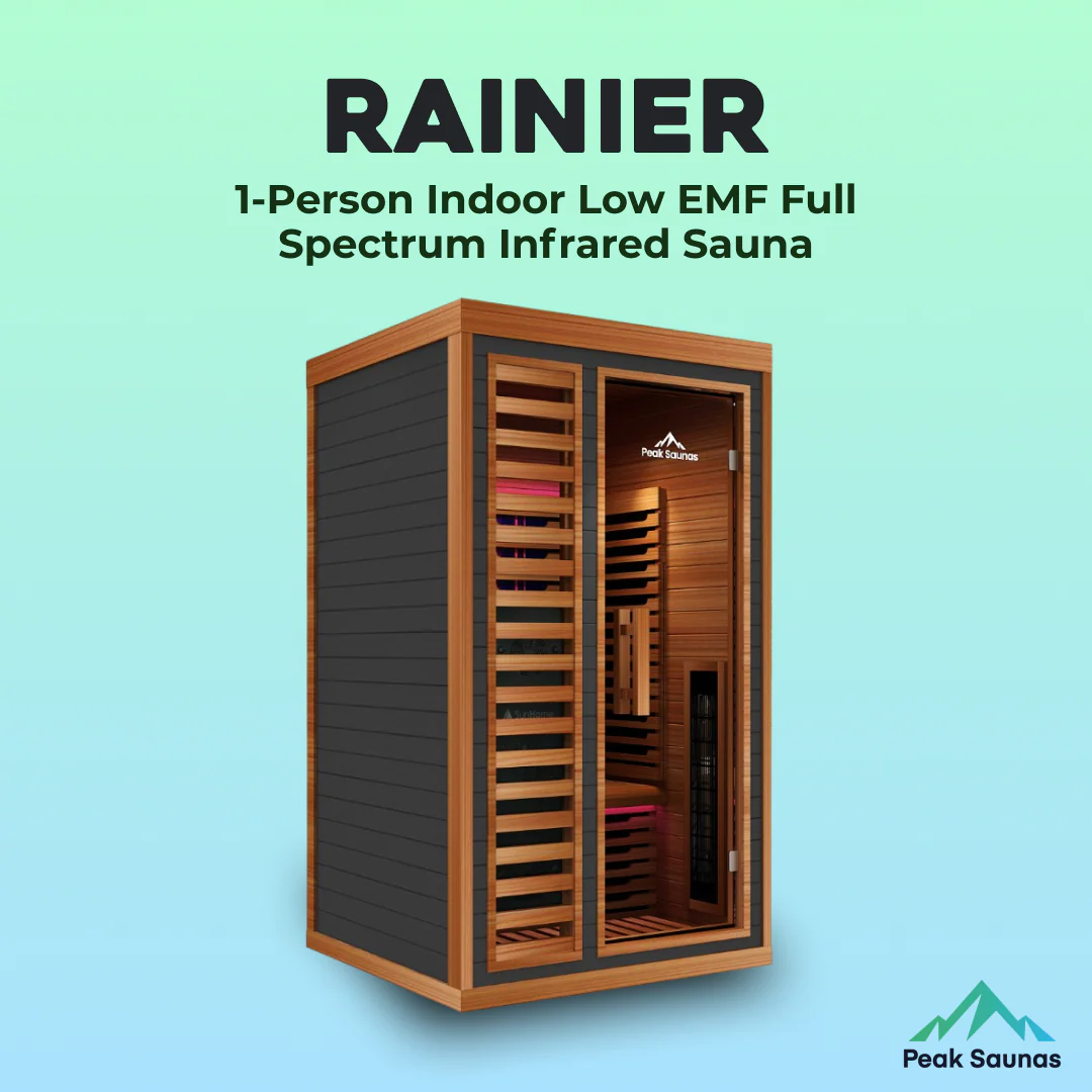 Rainier 1-Person Full Spectrum Infrared Sauna with Full-Body Medical-Grade Red Light Therapy & Smart WiFi App Control - Image 4