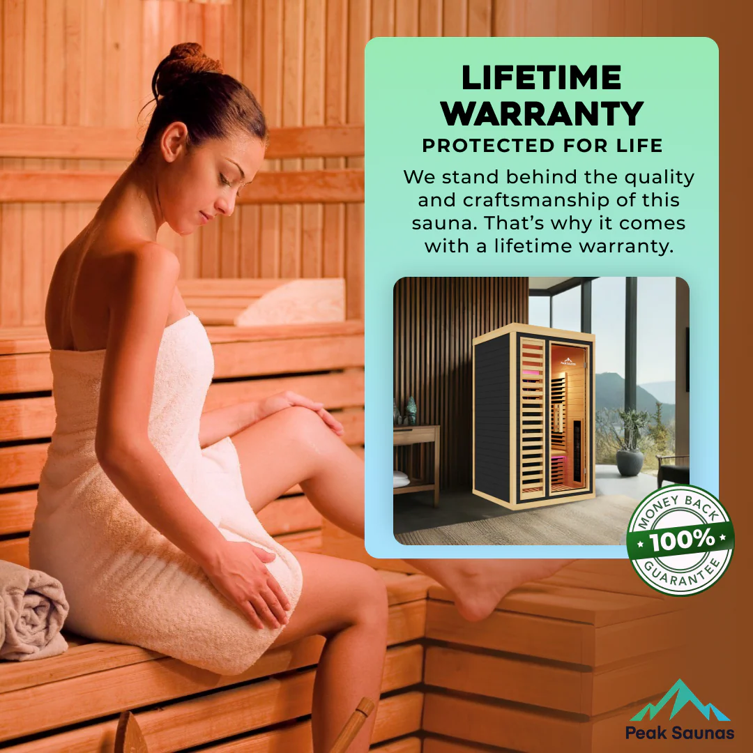 Shasta 1-Person Full Spectrum Infrared Sauna with Full-Body Medical-Grade Red Light Therapy & Smart WiFi App Control - Image 11